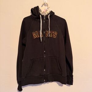 GIANTS Antigua Women's Black Zipup sports Jacket medium thick hoodie baseball